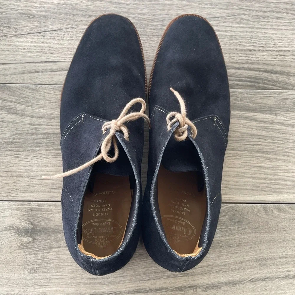 Church's Sahara L Chukka Boots Men 7 UK 6 EU 39 Black Suede Desert England Shoes